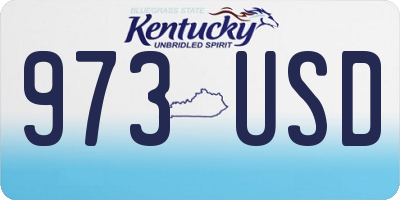 KY license plate 973USD