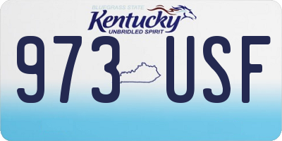 KY license plate 973USF