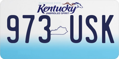 KY license plate 973USK