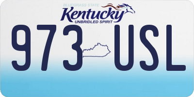 KY license plate 973USL