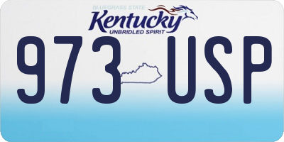 KY license plate 973USP