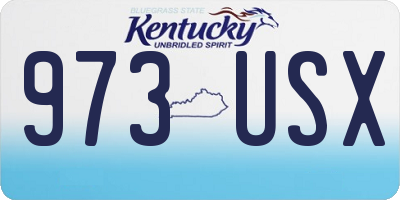 KY license plate 973USX