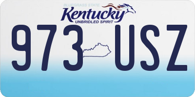 KY license plate 973USZ
