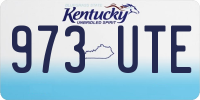 KY license plate 973UTE