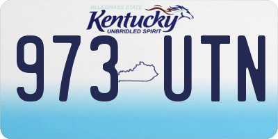 KY license plate 973UTN