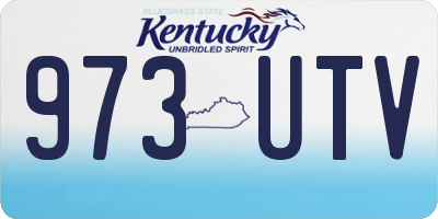 KY license plate 973UTV
