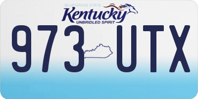 KY license plate 973UTX