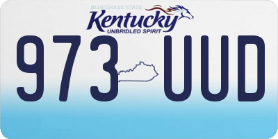 KY license plate 973UUD