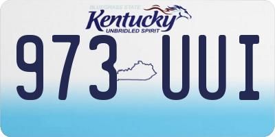 KY license plate 973UUI