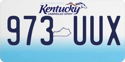 KY license plate 973UUX