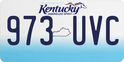 KY license plate 973UVC