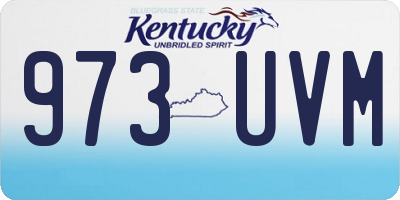 KY license plate 973UVM