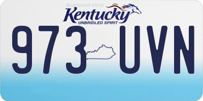 KY license plate 973UVN