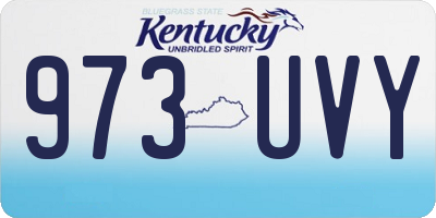 KY license plate 973UVY