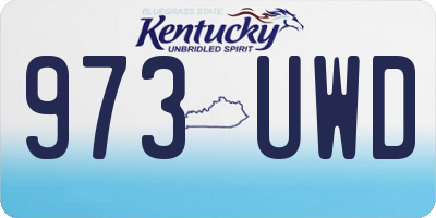 KY license plate 973UWD