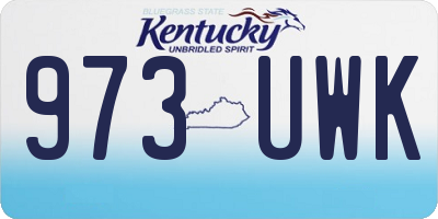 KY license plate 973UWK