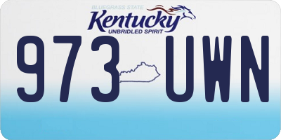 KY license plate 973UWN