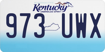 KY license plate 973UWX