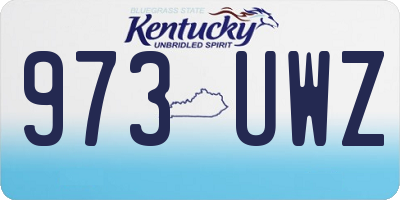 KY license plate 973UWZ