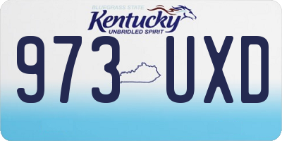 KY license plate 973UXD