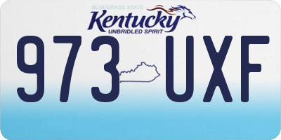 KY license plate 973UXF