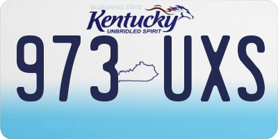 KY license plate 973UXS