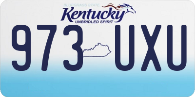 KY license plate 973UXU