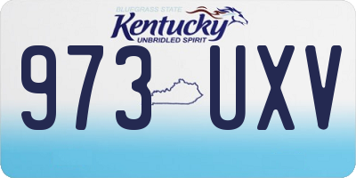 KY license plate 973UXV