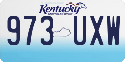 KY license plate 973UXW