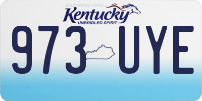 KY license plate 973UYE