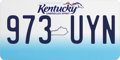 KY license plate 973UYN