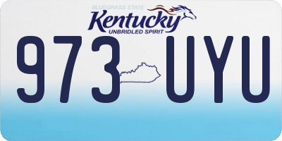KY license plate 973UYU