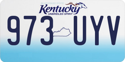 KY license plate 973UYV