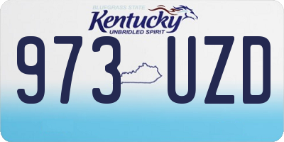 KY license plate 973UZD