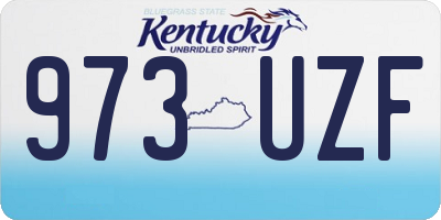KY license plate 973UZF