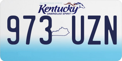 KY license plate 973UZN