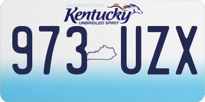 KY license plate 973UZX