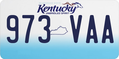 KY license plate 973VAA