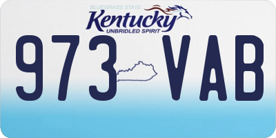 KY license plate 973VAB