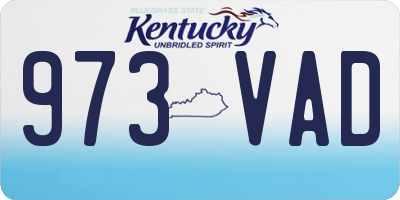 KY license plate 973VAD