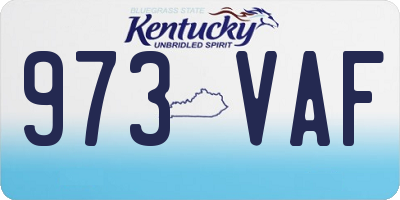 KY license plate 973VAF