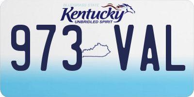 KY license plate 973VAL