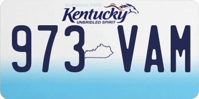 KY license plate 973VAM
