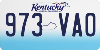 KY license plate 973VAO