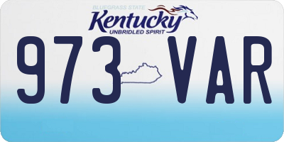 KY license plate 973VAR