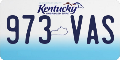 KY license plate 973VAS