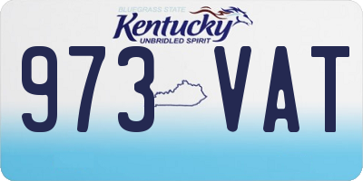 KY license plate 973VAT