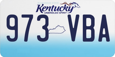 KY license plate 973VBA