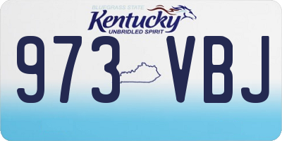 KY license plate 973VBJ
