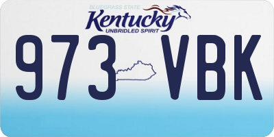 KY license plate 973VBK